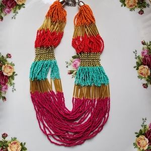 Bead necklace. Multicolor. Handmade